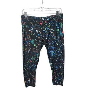 Fabletics Women's Medium Paint Splatter Capri High-Waisted Activewear Leggings